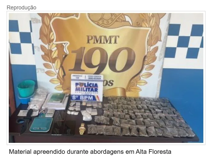 PM apreende dois adolescentes com 107 porções de drogas em Alta Floresta.