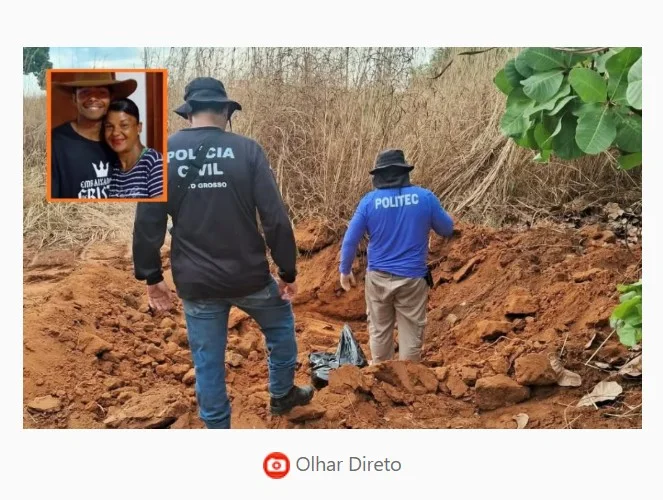 Corpos de casal desaparecido são encontrados enterrados em área de mata em Cocalinho