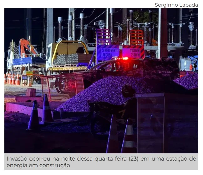 Bandido morre em confronto com vigilante durante invasão a estação de energia em Cuiabá