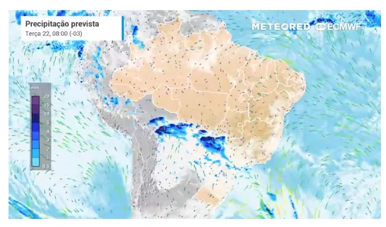 Frente fria avança e muda o tempo com chuva forte, ventos fortes e granizo no Sul, Sudeste e Centro-Oeste
