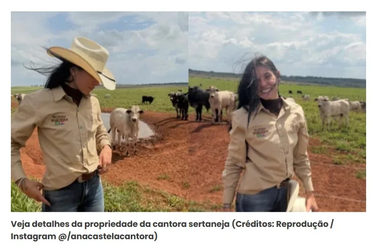 Aos 22 anos, Ana Castela é dona de fazenda de luxo no Mato Grosso do Sul.