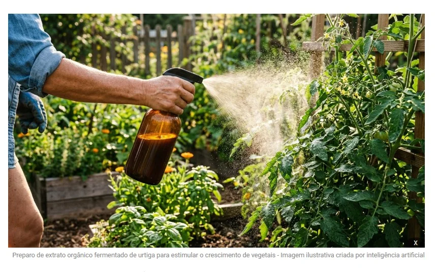 Macerado de urtiga fermentado por 10 dias: para que serve o bioestimulante caseiro que ativa as defesas da planta e afasta insetos na horta