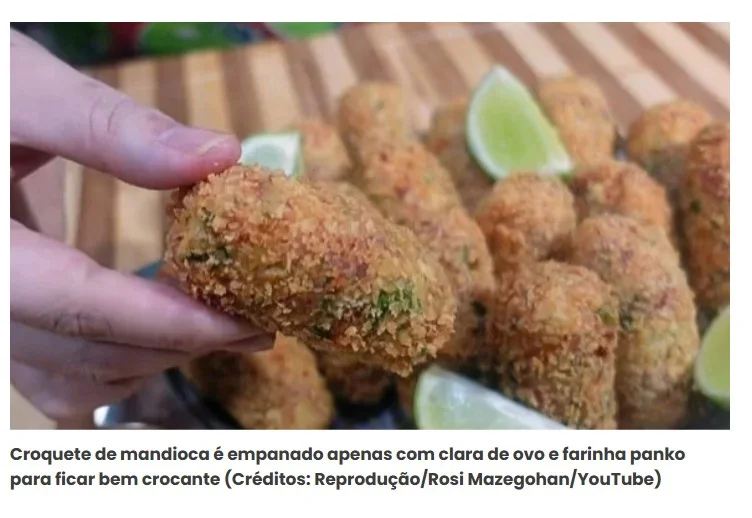 Sempre que tenho mandioca em casa faço esse croquete cremoso para o lanche da tarde: uma opção fácil que você pode rechear como quiser