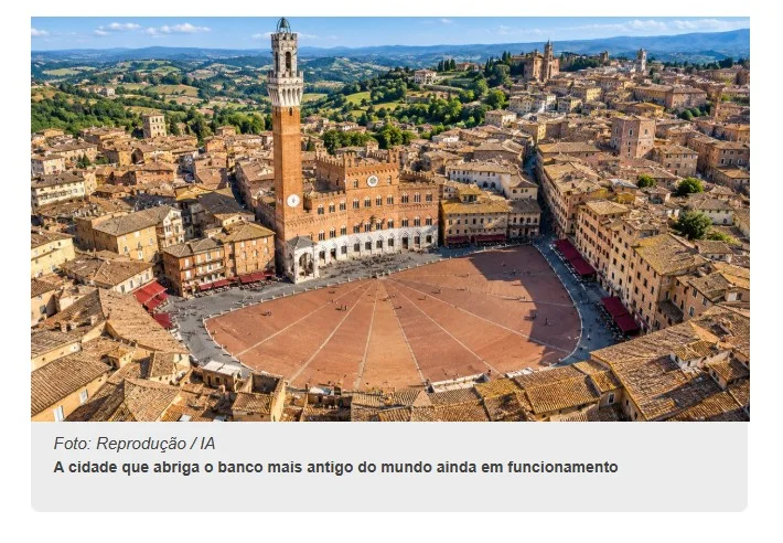 A cidade com o banco mais antigo do mundo ainda em funcionamento