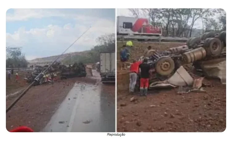 Motorista de carreta morre após perder controle e capotar na BR-364 em Jaciara