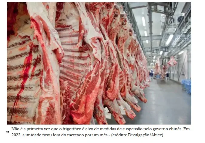 China suspende importação de carne bovina da MBRF em Promissão (SP)