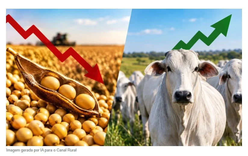 Soja cai até 4,2% em outubro, enquanto boi gordo sobe 3,7%