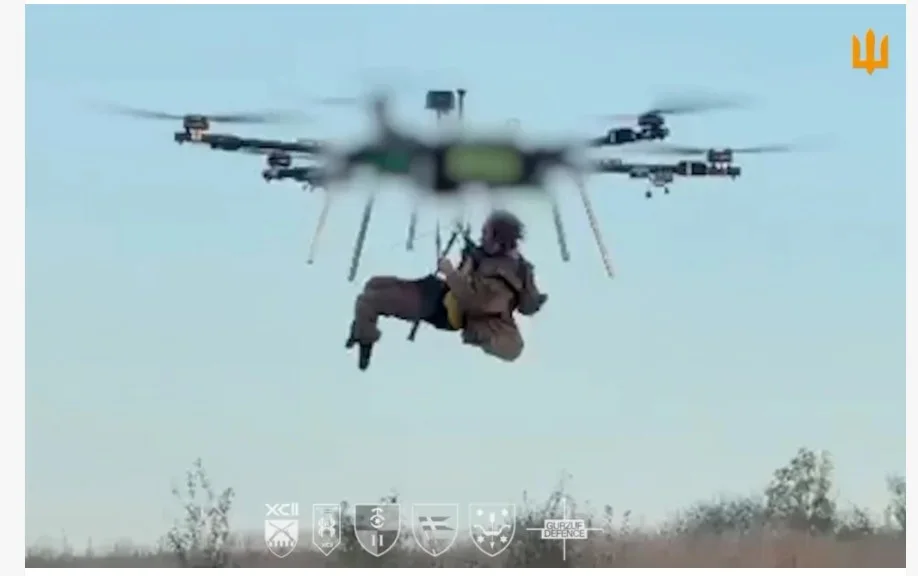 Ucrânia usa drone pesado para retirar soldado ferido da linha de frente