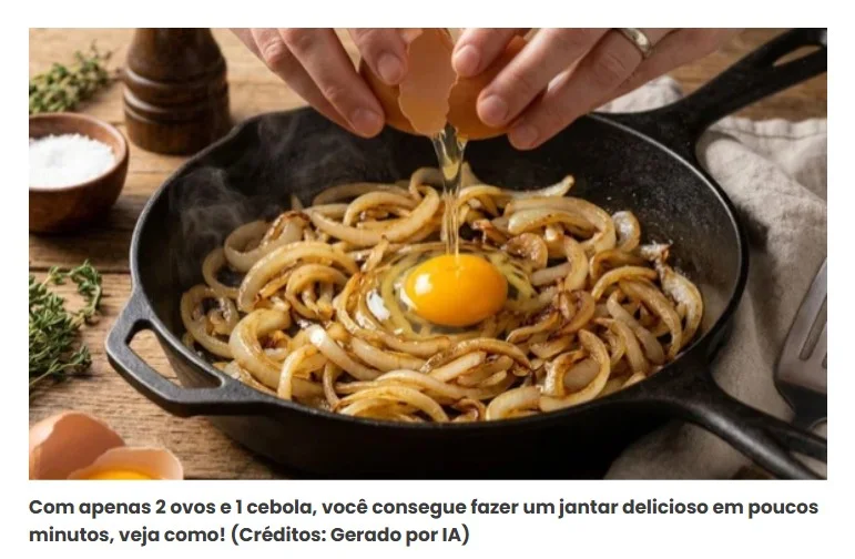 Com 1 cebola e 2 ovos: a receita fácil para preparar um jantar dourado e cremoso sem usar farinha