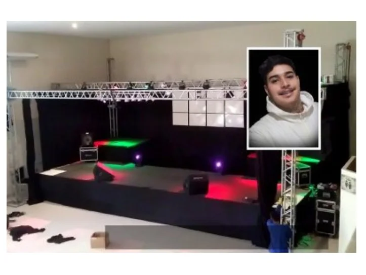 Jovem leva choque ao montar painel em casa de shows em MT