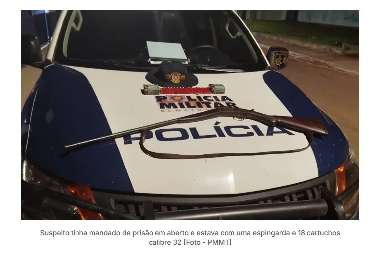 Procurado por feminicídio em Goiás é preso pela PM com armas e munições no interior de MT