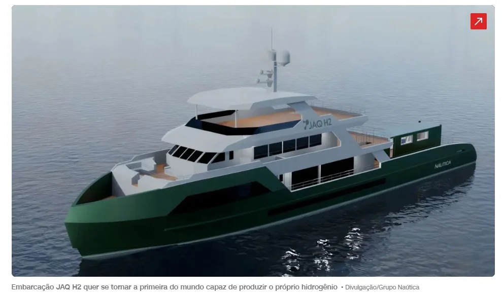 Brasil poderá ter primeiro barco do mundo com produção de hidrogênio a bordo para abastecimento próprio com combustível 'movido à água'